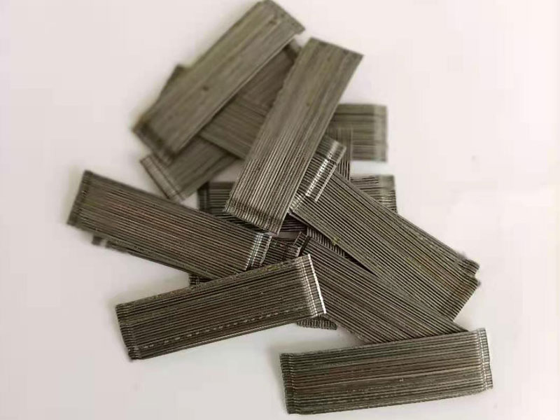 Glued steel fibers